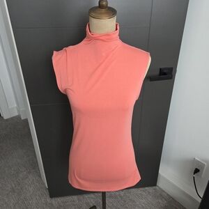 Aritzia Babaton Sleeveless Coral Turtleneck Top